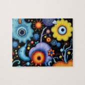 Whimsikische Alien Garten - farbenfrohe kosmische Puzzle (Horizontal)