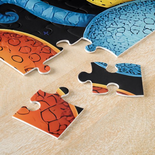 Whimsikische Alien Garten - farbenfrohe kosmische  Puzzle (Seite)