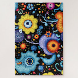Whimsikische Alien Garten - farbenfrohe kosmische Puzzle