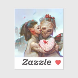 Whimsikische Alien Romance Aufkleber