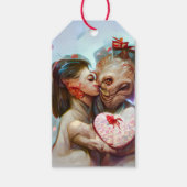 Whimsikische Alien Romance Geschenkanhänger (Vorderseite)