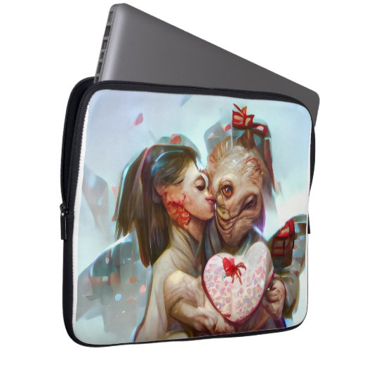 Whimsikische Alien Romance Laptopschutzhülle (Vorne Rechts)