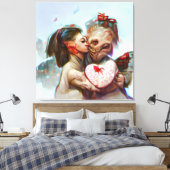 Whimsikische Alien Romance Leinwanddruck (Insitu (Schlafzimmer))