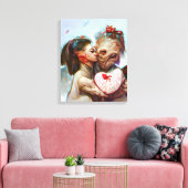 Whimsikische Alien Romance Leinwanddruck (Insitu (Wohnzimmer))