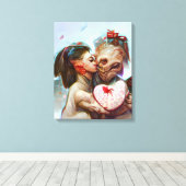 Whimsikische Alien Romance Leinwanddruck (Insitu (Holzboden))