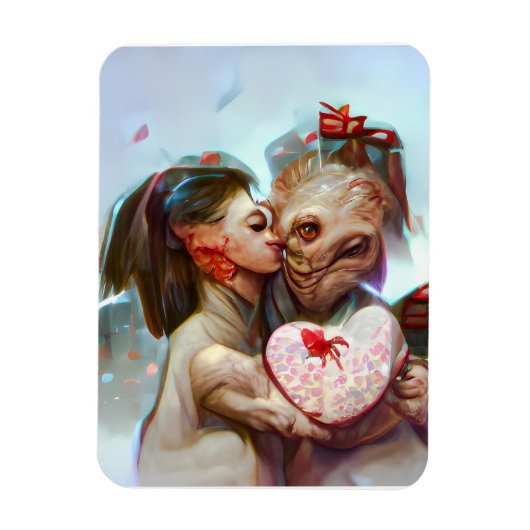 Whimsikische Alien Romance Magnet (Vertikal)