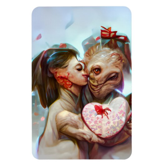 Whimsikische Alien Romance Magnet (Vertikal)
