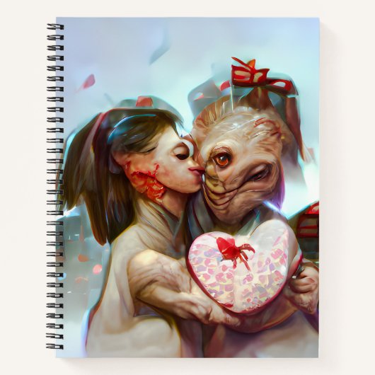 Whimsikische Alien Romance Notizblock (Vorderseite)