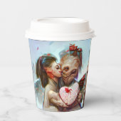 Whimsikische Alien Romance Pappbecher (Vorderseite)