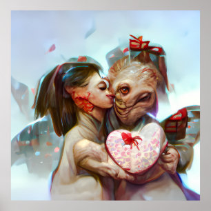 Whimsikische Alien Romance Poster