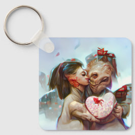 Whimsikische Alien Romance Schlüsselanhänger