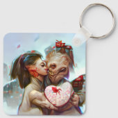 Whimsikische Alien Romance Schlüsselanhänger (Rückseite)