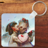 Whimsikische Alien Romance Schlüsselanhänger (Rückseite)