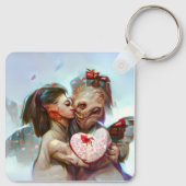 Whimsikische Alien Romance Schlüsselanhänger (Rückseite)