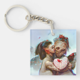 Whimsikische Alien Romance Schlüsselanhänger