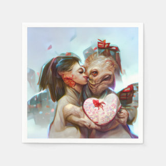 Whimsikische Alien Romance Serviette