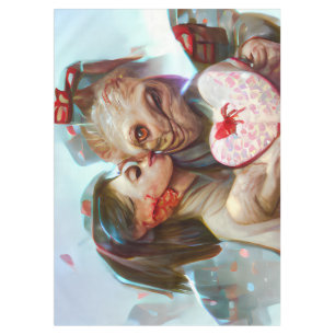 Whimsikische Alien Romance Tischdecke