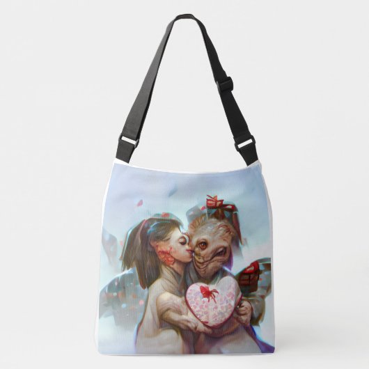 Whimsikische Alien Romance Tragetaschen Mit Langen Trägern (Vorderseite)