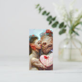 Whimsikische Alien Romance Visitenkarte (Stehend Vorderseite)