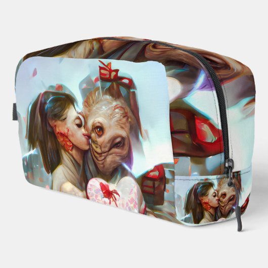 Whimsikische Alien Romance Waschbeutel (Rechte Ecke)