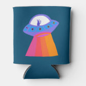 Whimsikische Alien UFO Rainbow KUSTOMIZE IT Dosenkühler (Vorderseite)