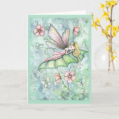 Whimsikische Blume Fairy Grußkarte Karte (Gelbe Blume)