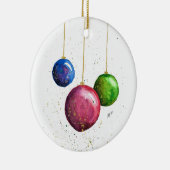 Whimsikische, farbenfrohe Weihnachtsbaumchen Keramik Ornament (Rechts)