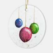 Whimsikische, farbenfrohe Weihnachtsbaumchen Keramik Ornament (Links)