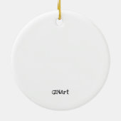 Whimsikische, farbenfrohe Weihnachtsbaumchen Keramik Ornament (Hinten)