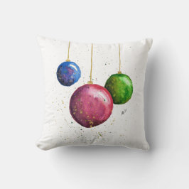 Whimsikische, farbenfrohe Weihnachtsbaumchen Kissen