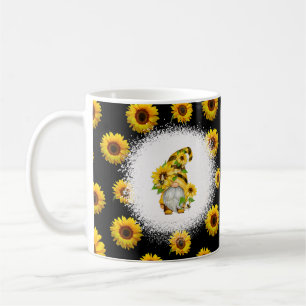 Whimsikische Gnome mit Sonnenblumen Kaffeetasse