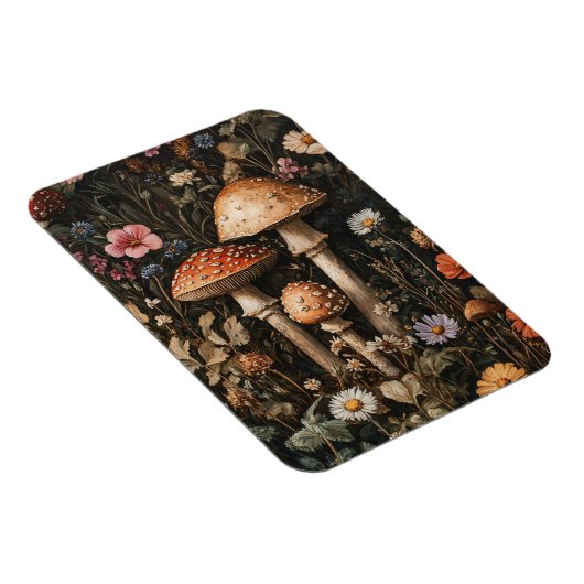 Whimsikische Pilze und Wildblumen flexibel Magnet (Rechte Seite)