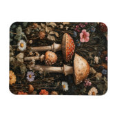 Whimsikische Pilze und Wildblumen flexibel Magnet (Horizontal)