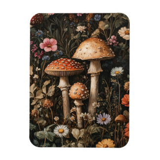 Whimsikische Pilze und Wildblumen flexibel Magnet