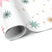 Whimsikische Sternexplosion und Sternmuster Geschenkpapier (Rolleneckpunkt)
