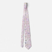 Whimsikische Wildblume Pink Neck Tie Krawatte (Rückseite)