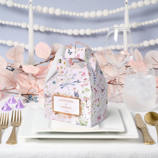 Whimsikische Wildblume Rosa Gastgeschenk Hochzeit Geschenkschachtel (Hochzeit)