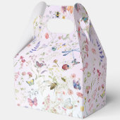 Whimsikische Wildblume Rosa Gastgeschenk Hochzeit Geschenkschachtel (Rückseite)