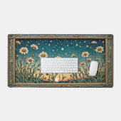 Whimsikische Wildblume Starry Sunset Schreibtischunterlage (Tastatur & Maus)