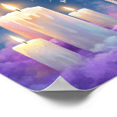 Whimsikisches Einhorn mit Regenbogen Birthday Magi Poster (Ecke)