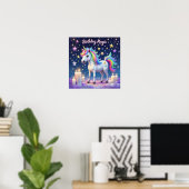 Whimsikisches Einhorn mit Regenbogen Birthday Magi Poster (Heimbüro)
