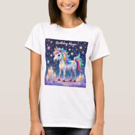 Whimsikisches Einhorn mit Regenbogen Birthday Magi T-Shirt