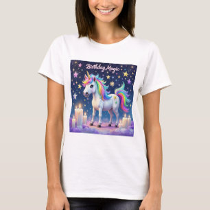 Whimsikisches Einhorn mit Regenbogen Birthday Magi T-Shirt