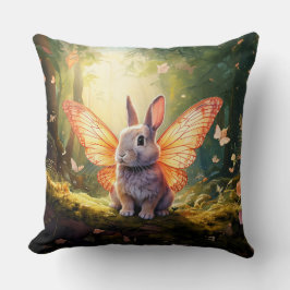 Whimsikisches Hasen in einem verzauberten Wald Kissen