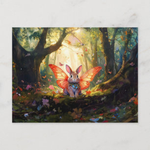 Whimsikisches Hasen in einem verzauberten Wald Postkarte