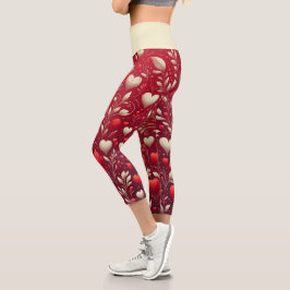 Whimsikisches Herz und Blätter Leggings