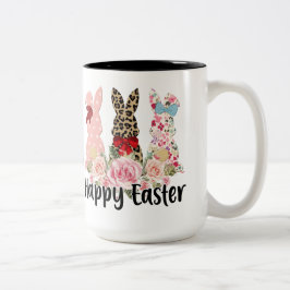 Whimsikisches Trio der OsterBunnies-Tasse Zweifarbige Tasse