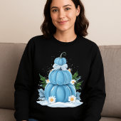 Whimsikkalblauer Kürbis gemütlich saisonale Sweatshirt