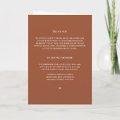 Whimsikkalligrafie Boho Terracotta Wedding Programm (Rückseite)