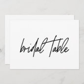 Whimsikkalligrafie Bridal Table Wedding Sign Dankeskarte (Vorne/Hinten)